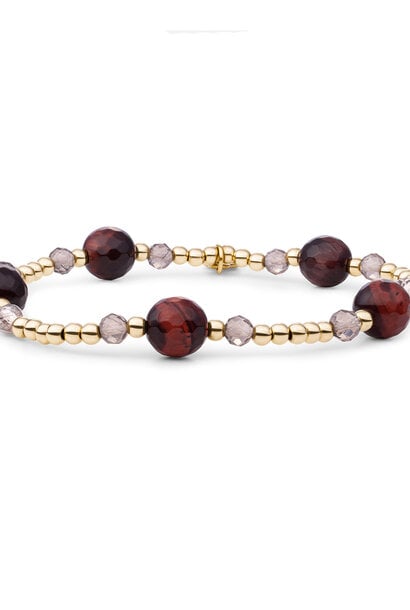 Armband Multi Gem - Mulberry Interstellar Goudkleurig - 8mm