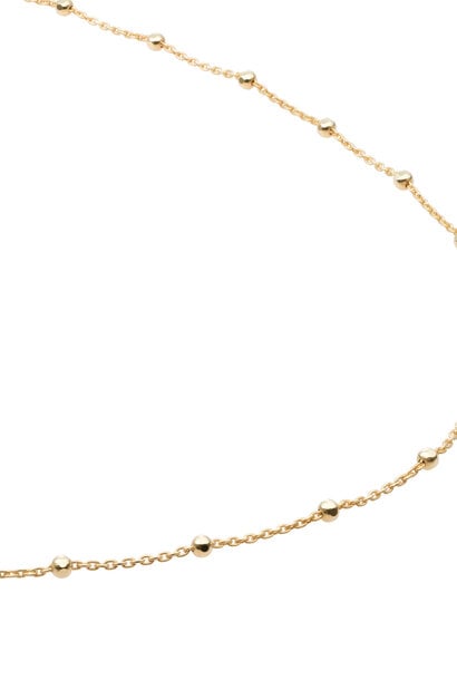 Ketting Faceted Ball Chain goud verguld - 925 Zilver - 42cm