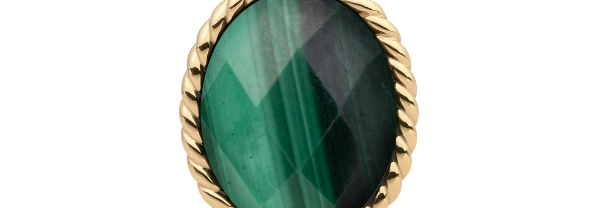 Hanger Malachite Twist Amulet Goudkleurig