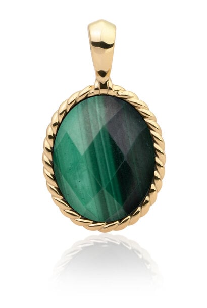 Hanger Malachite Twist Amulet Goudkleurig