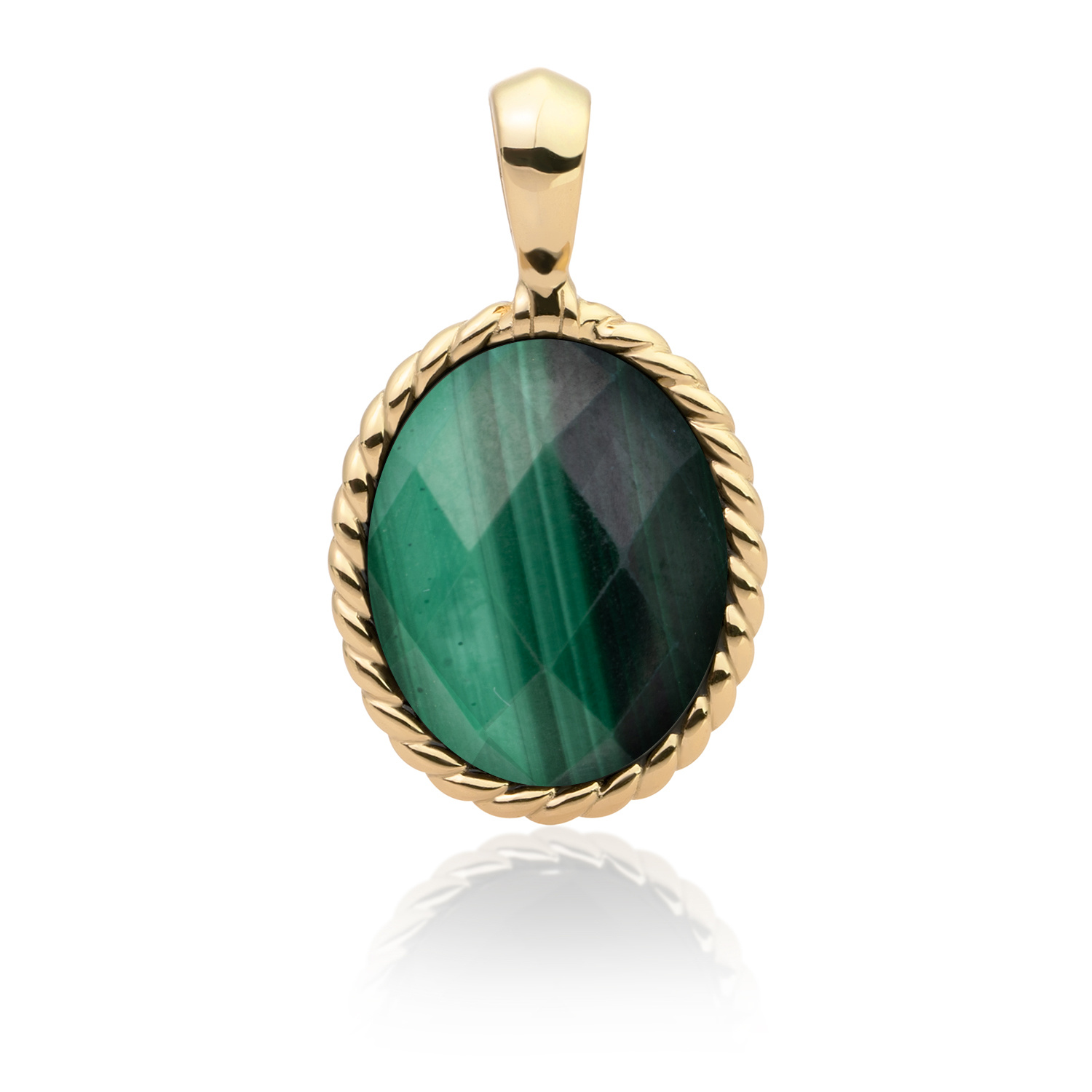 Hanger Malachite Twist Amulet Goudkleurig-1