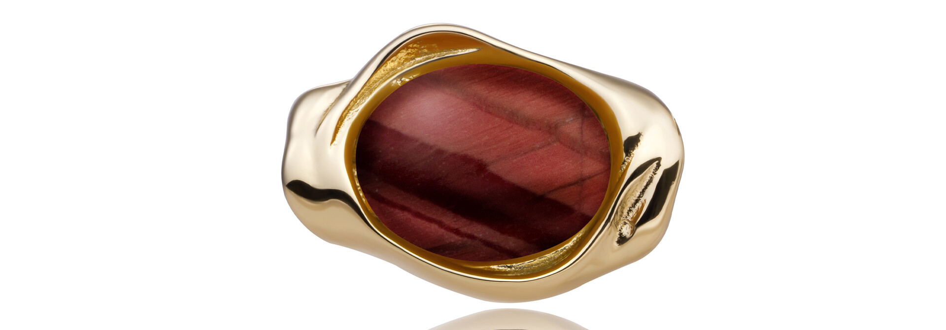 Hanger Red Tiger Eye Flow Amulet Goudkleurig