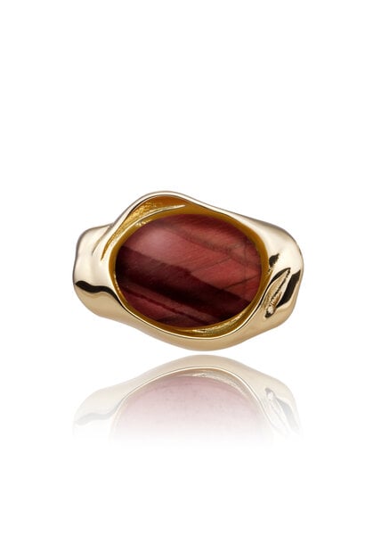 Hanger Red Tiger Eye Flow Amulet Goudkleurig