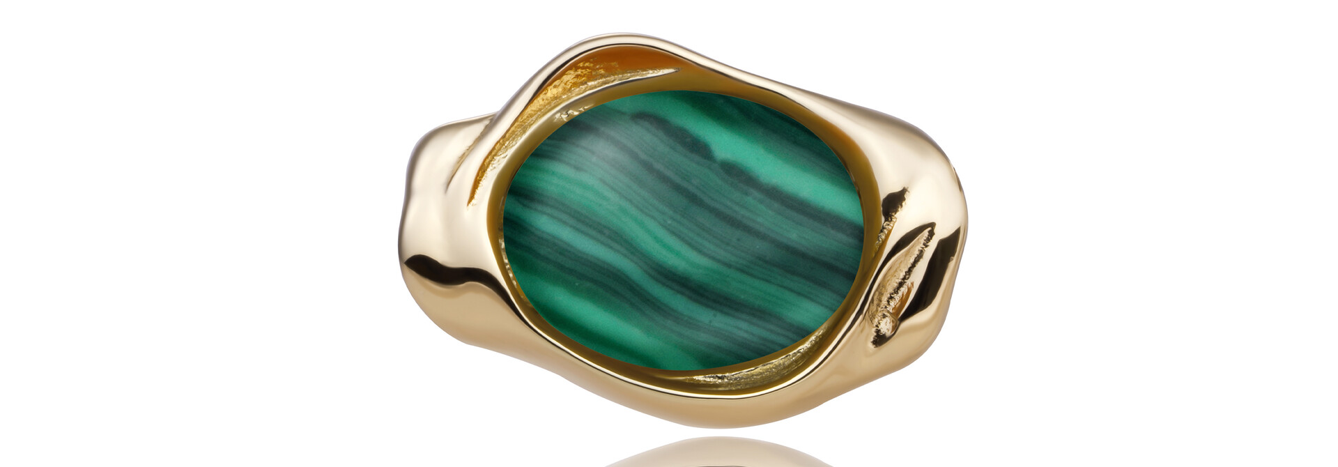 Hanger Malachite Flow Amulet Goudkleurig