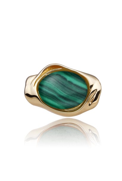 Hanger Malachite Flow Amulet Goudkleurig