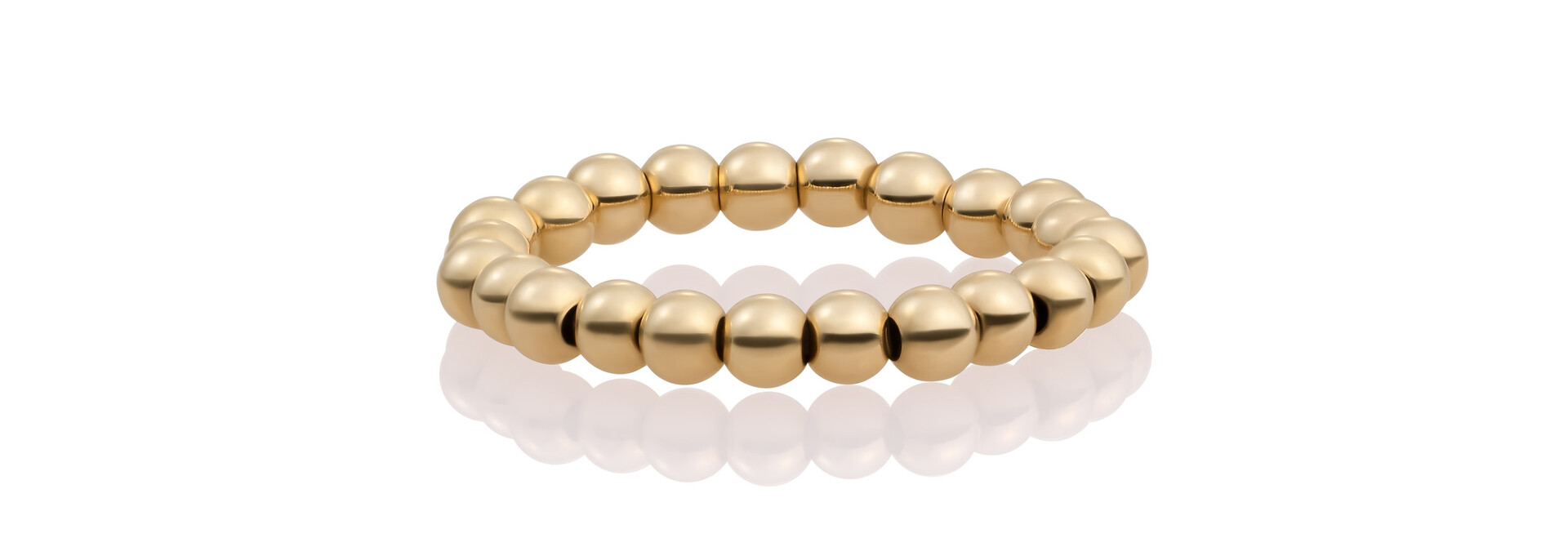 Ring 3mm beads Goudkleurig