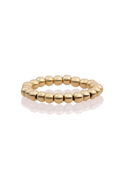 Ring 3mm beads Goudkleurig