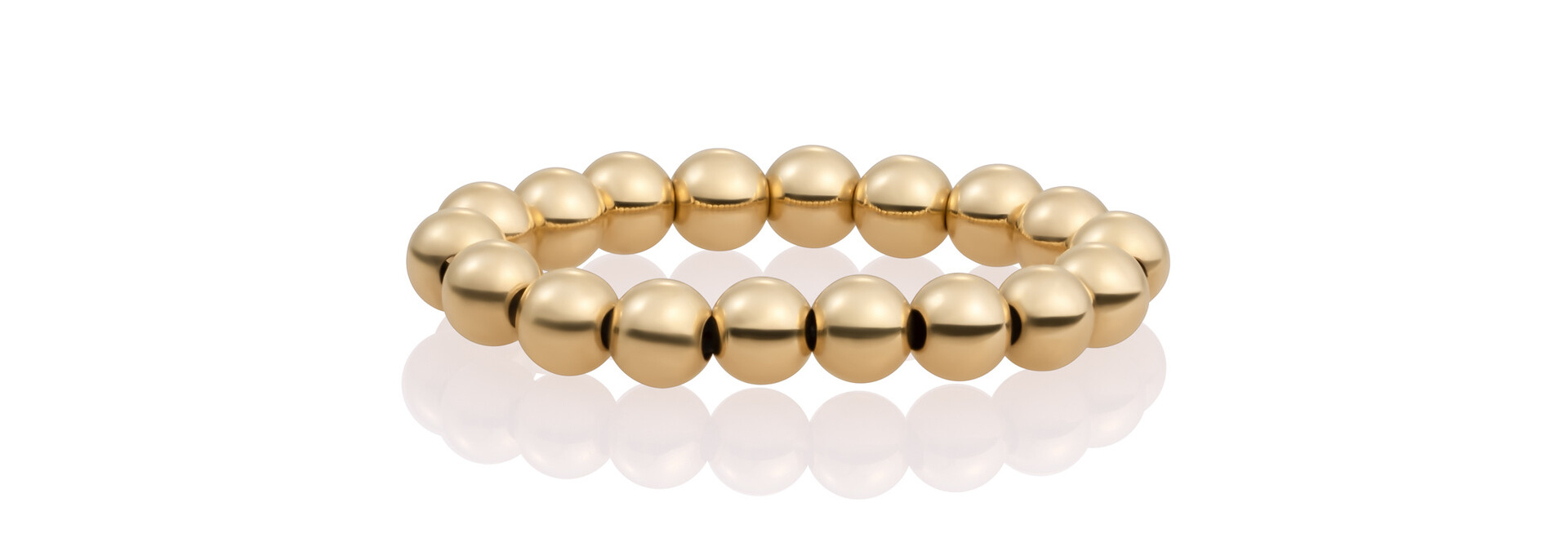 Ring 4mm beads Goudkleurig