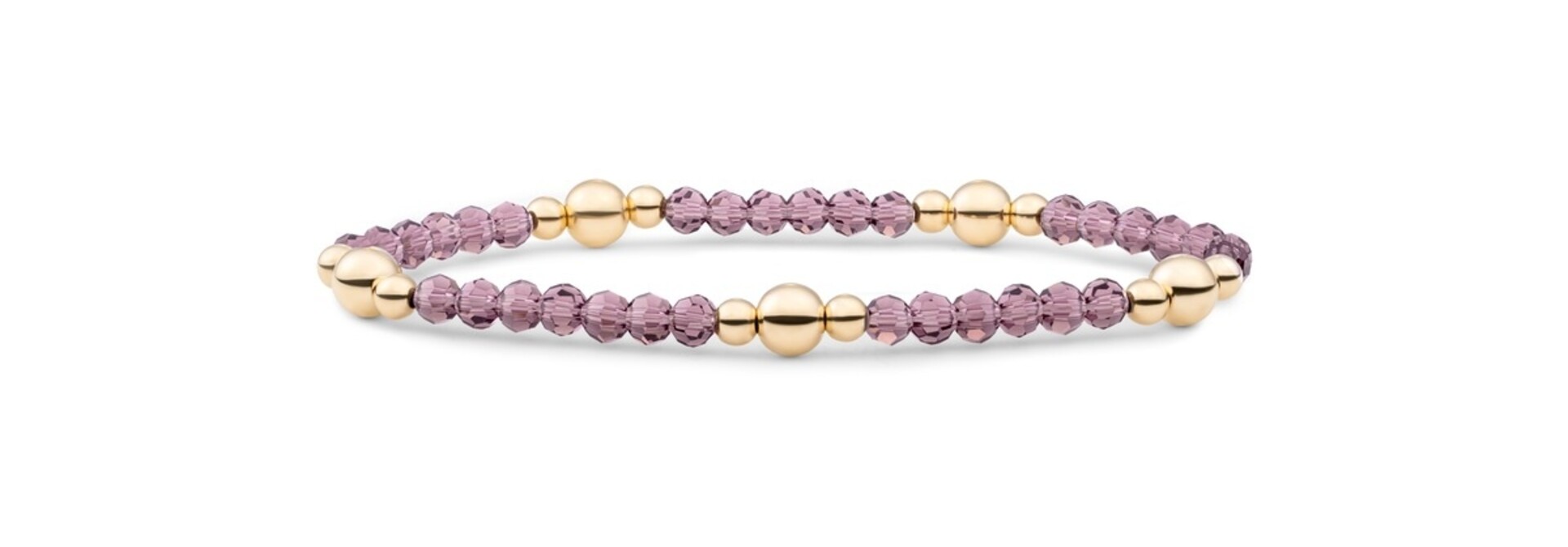 Armband Aubergine Quartz Bold Mix Goudkleurig