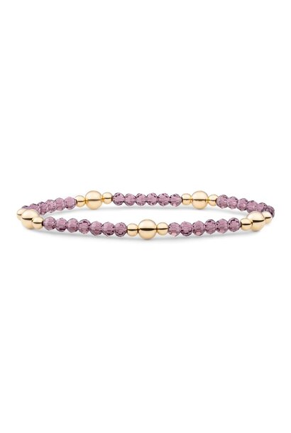 Armband Aubergine Quartz Bold Mix Goudkleurig