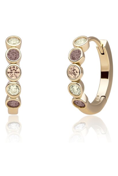 Oorbellen Tube Huggies Goudkleurig - Zirconia