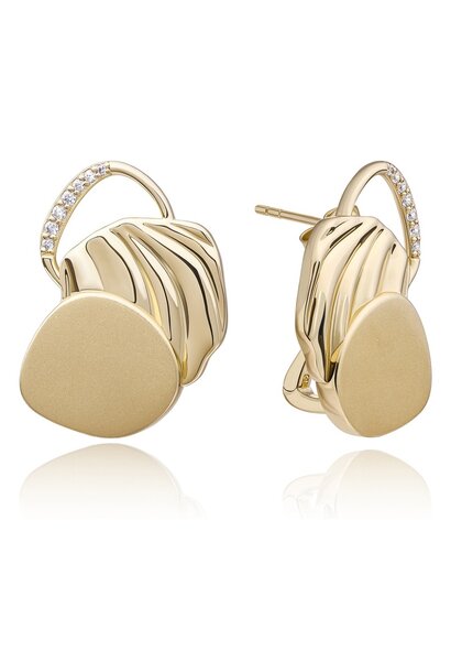 Oorbellen Uneven Push Back Earrings Goudkleurig - Zirconia