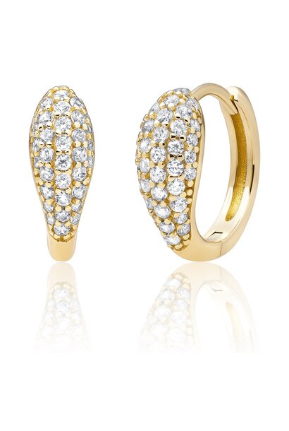 Oorbellen Bold Fuse Small Huggies Goudkleurig - Zirconia