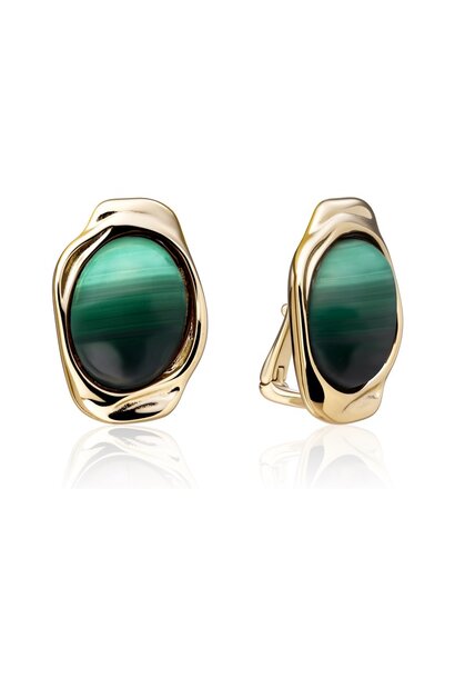 Oorbellen Malachite Flow Goudkleurig