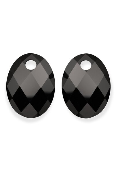 Oorbel Edelstenen Medium Oval Onyx