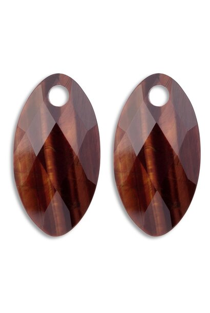 Oorbel Edelstenen Leaf - Red Tiger Eye