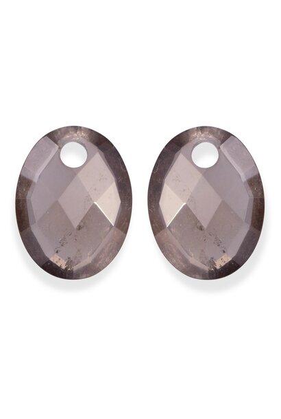 Oorbel Edelstenen Medium Oval - Smoky Quartz