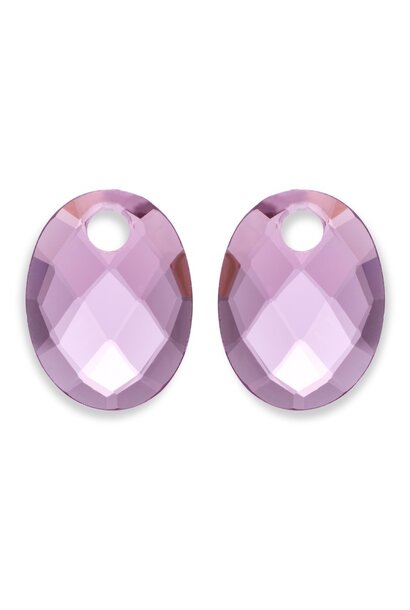 Oorbel Edelstenen Medium Oval Aubergine Quartz