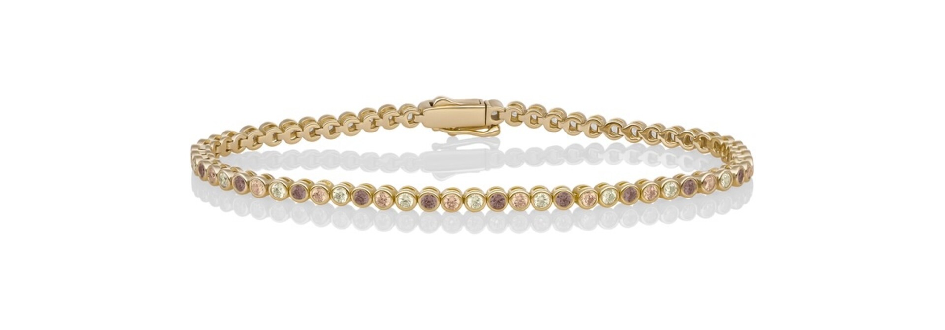Armband Tennis Round Zirconia goud verguld - 925 Zilver - Medium