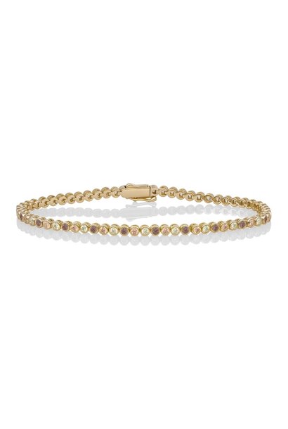 Armband Tennis Round Zirconia goud verguld - 925 Zilver - Medium