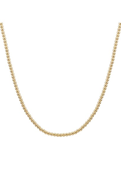 Kralenketting 3mm Goudkleurig - 42cm +2cm