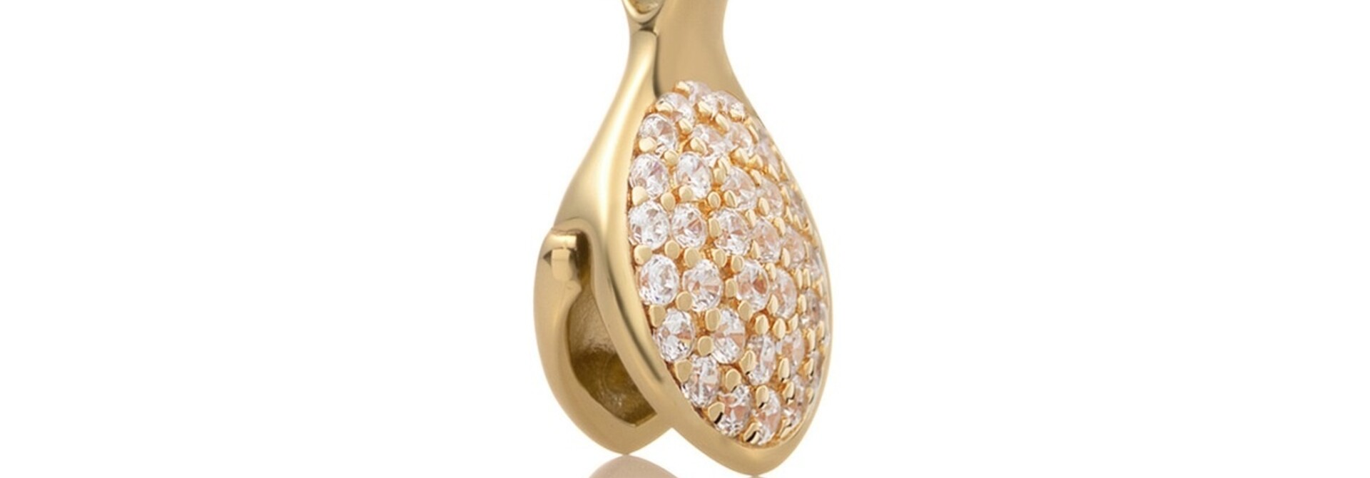 Hanger Leaf Clip Goudkleurig - Zirconia