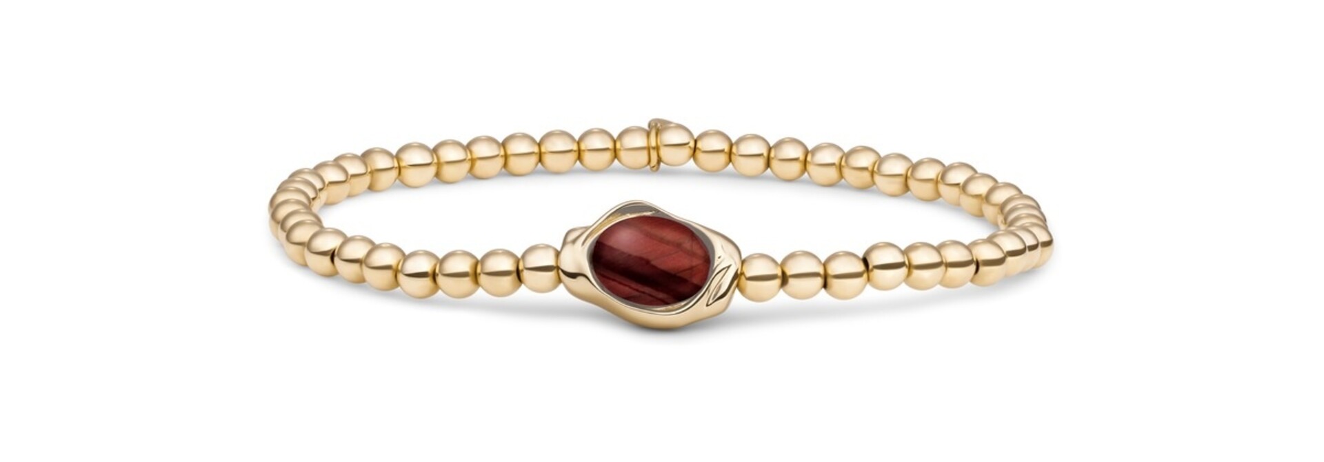 Armband Red Tiger Eye Flow Goudkleurig