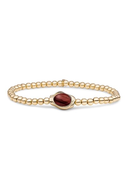 Armband Red Tiger Eye Flow Goudkleurig