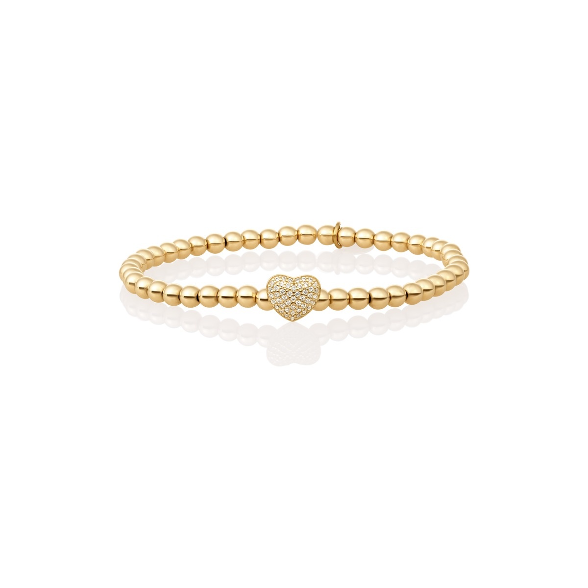 Armband Heart Disc Goudkleurig - White Zirconia-1