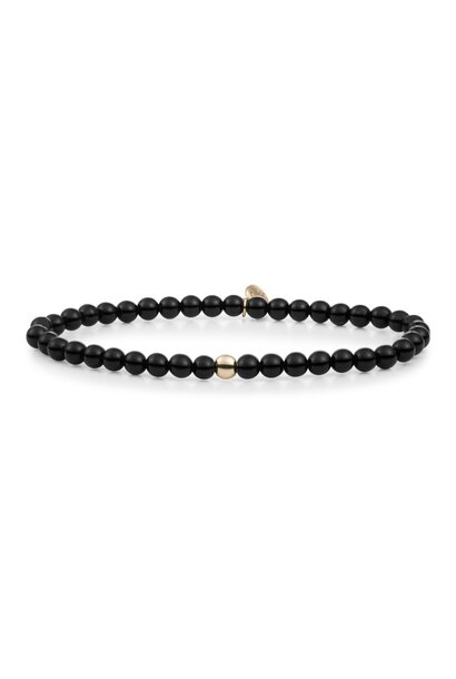 Armband Onyx Saturn small Goudkleurig - 4mm