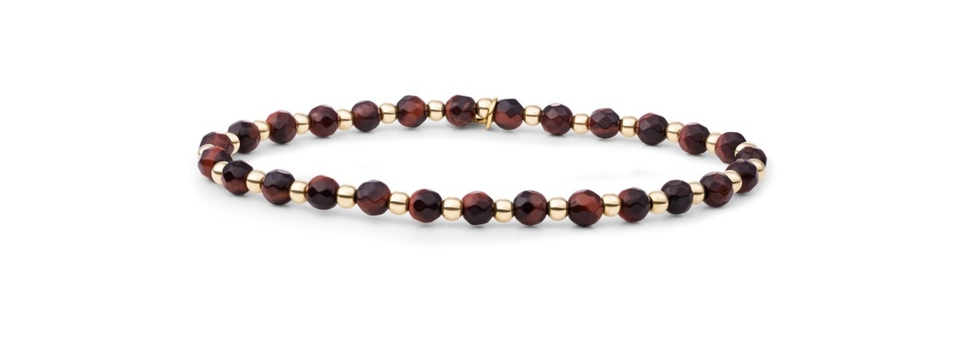 Armband Red Tiger Eye Interstellar Goudkleurig - 3mm