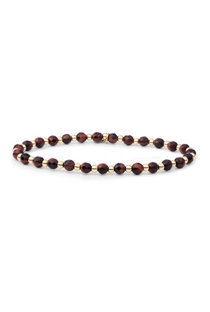 Armband Red Tiger Eye Interstellar Goudkleurig - 3mm
