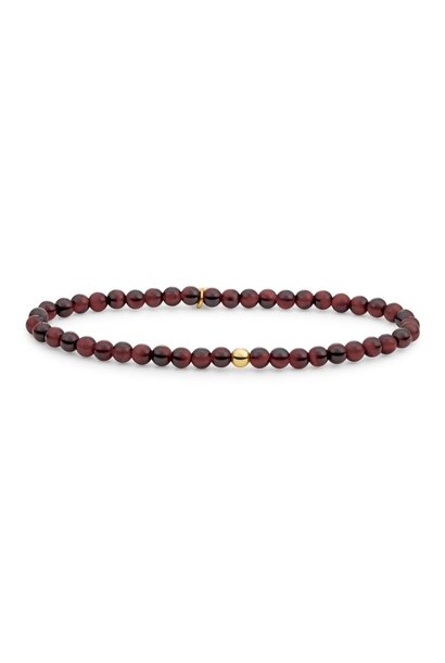 Armband Red Tiger Eye Saturn small Goudkleurig - 4mm
