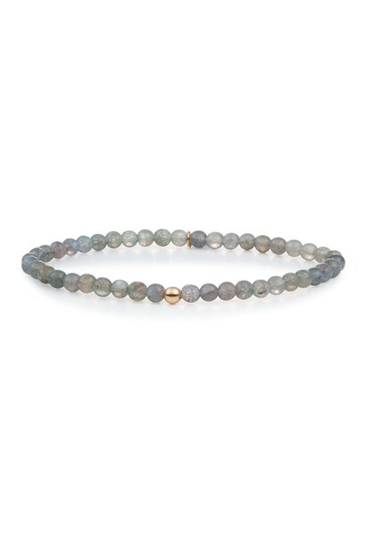 Armband Labradorite Saturn small Goudkleurig - 4mm