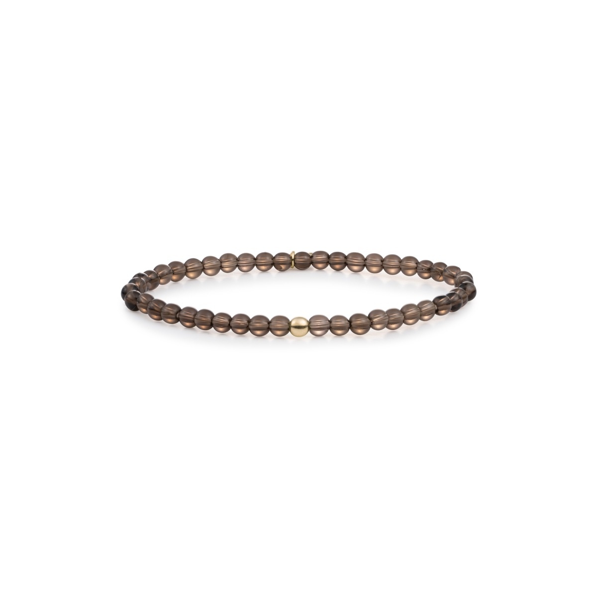 Armband Smoky Quartz Saturn small Goudkleurig - 4mm-1