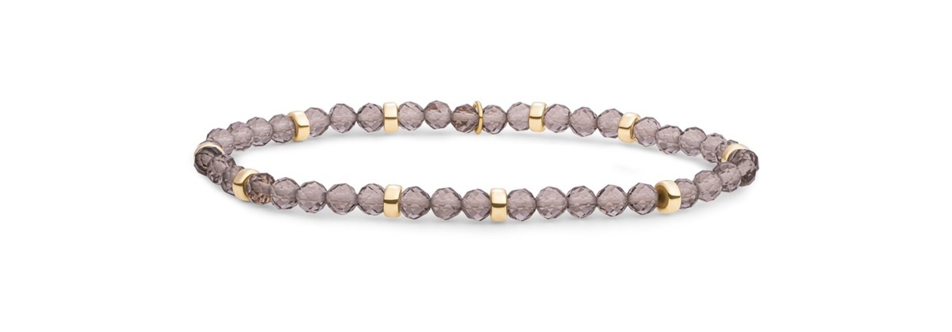Armband Smoky Quartz Roundel Interstellar Goudkleurig