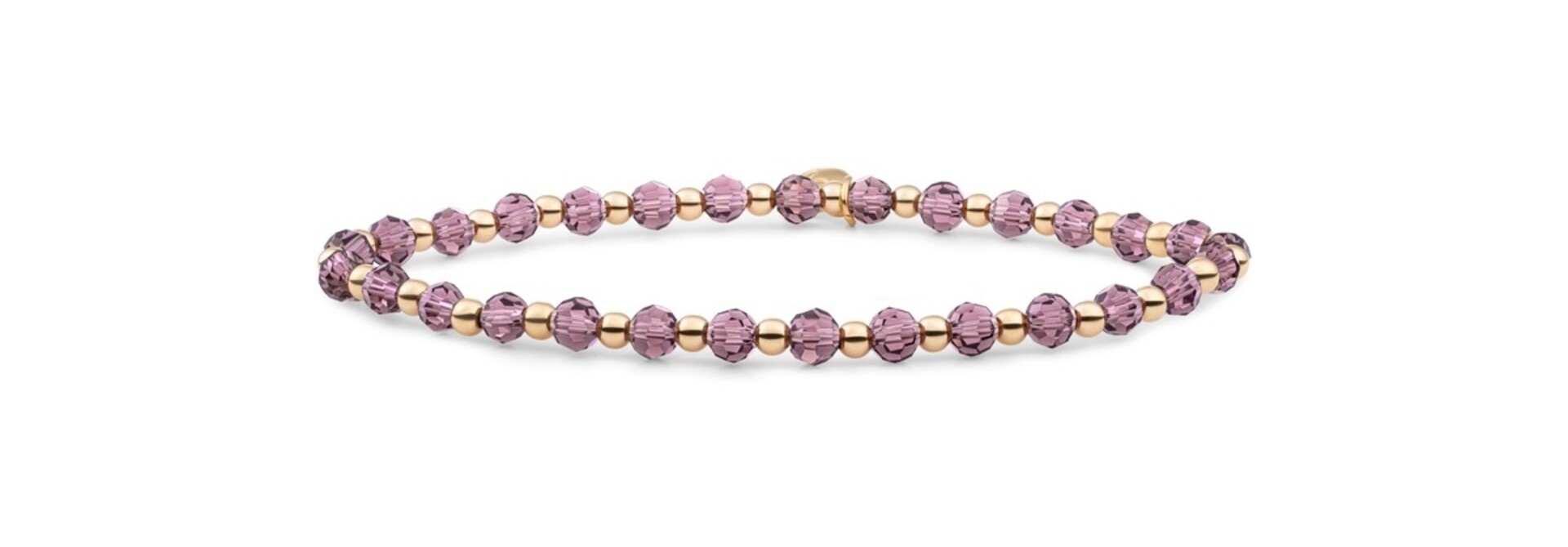 Armband Aubergine Quartz Interstellar Goudkleurig - 3mm