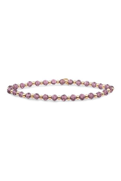 Armband Aubergine Quartz Interstellar Goudkleurig - 3mm