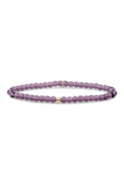 Armband Aubergine Quartz Saturn small Goudkleurig - 4mm