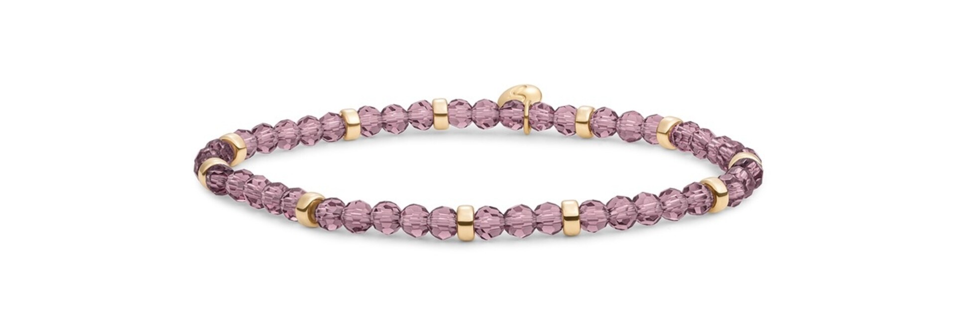 Armband Aubergine Quartz Roundel Interstellar Goudkleurig