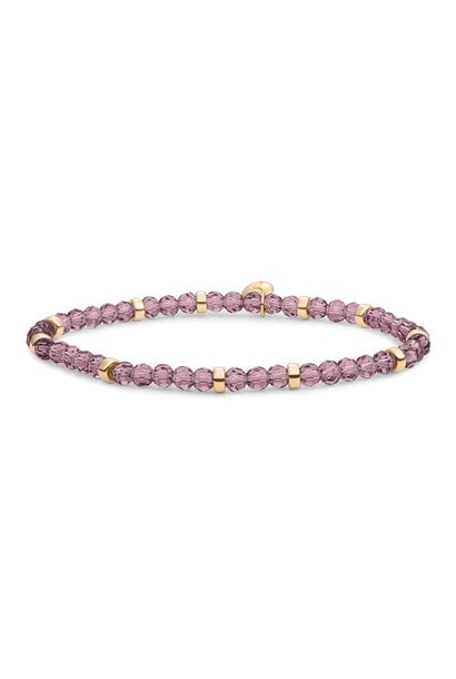 Armband Aubergine Quartz Roundel Interstellar Goudkleurig