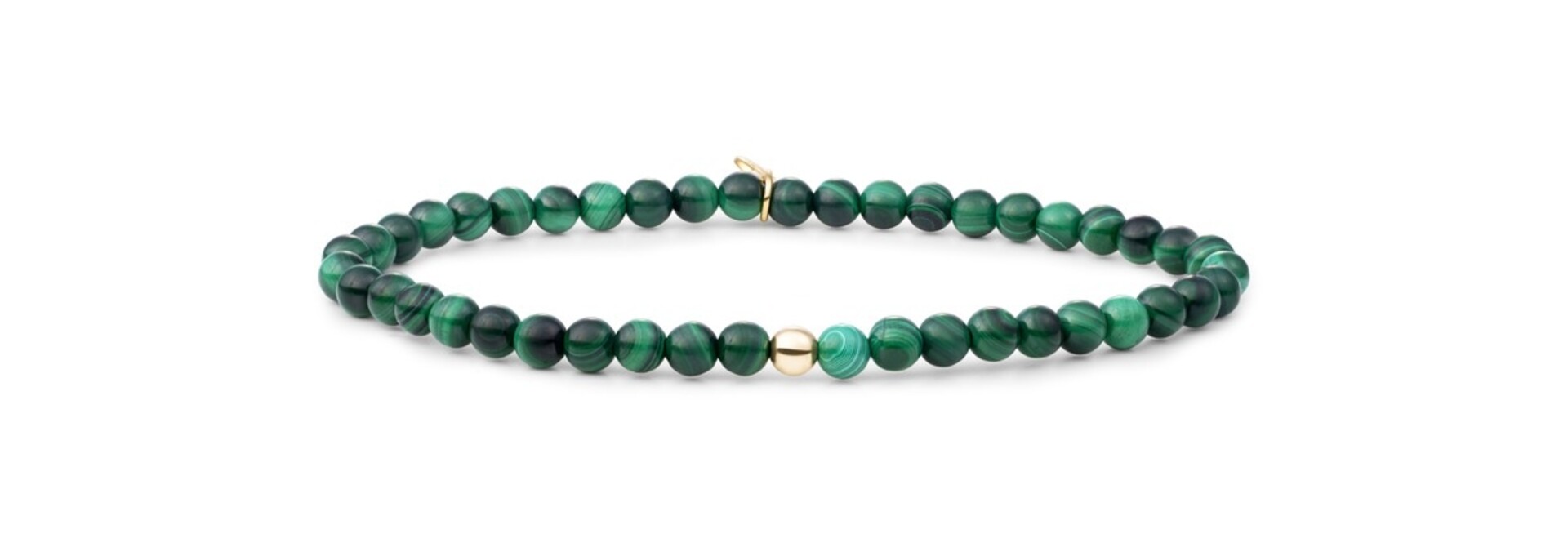 Armband Malachite Saturn small Goudkleurig - 4mm