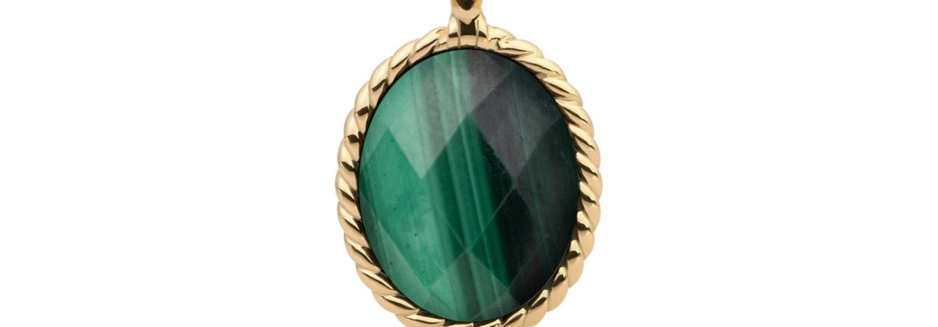 Hanger Malachite Twist Amulet Goudkleurig