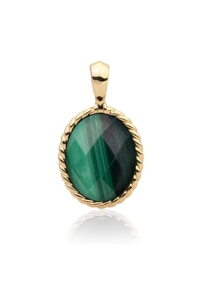 Hanger Malachite Twist Amulet Goudkleurig