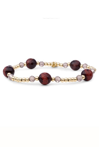 Armband Multi Gem - Mulberry Interstellar Goudkleurig - 8mm