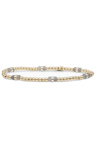 Armband Labradorite Double Reverse Roundel Goudkleurig
