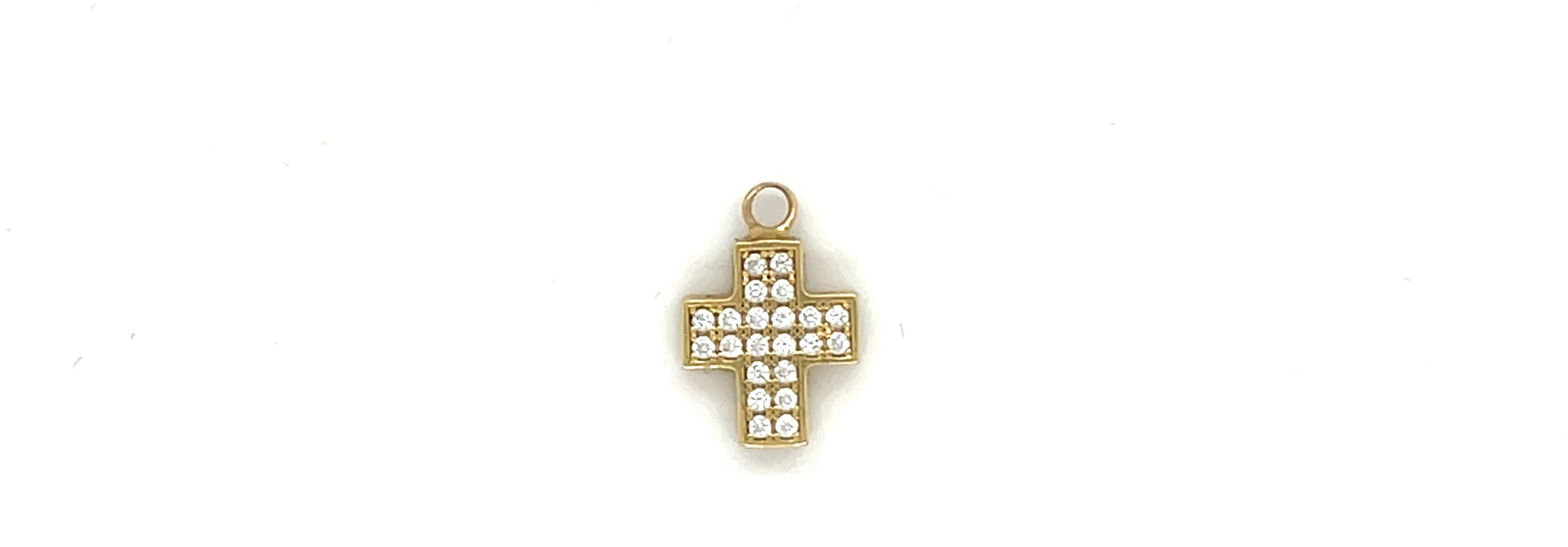 Hanger kruisje bezet met zirkonia's