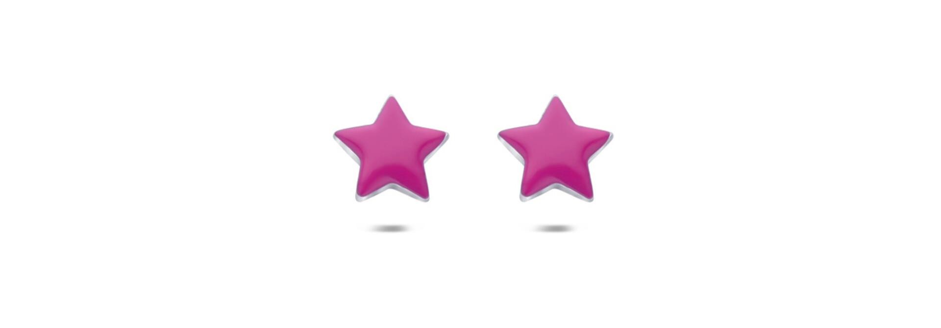 Oorknoppen emaille ster roze