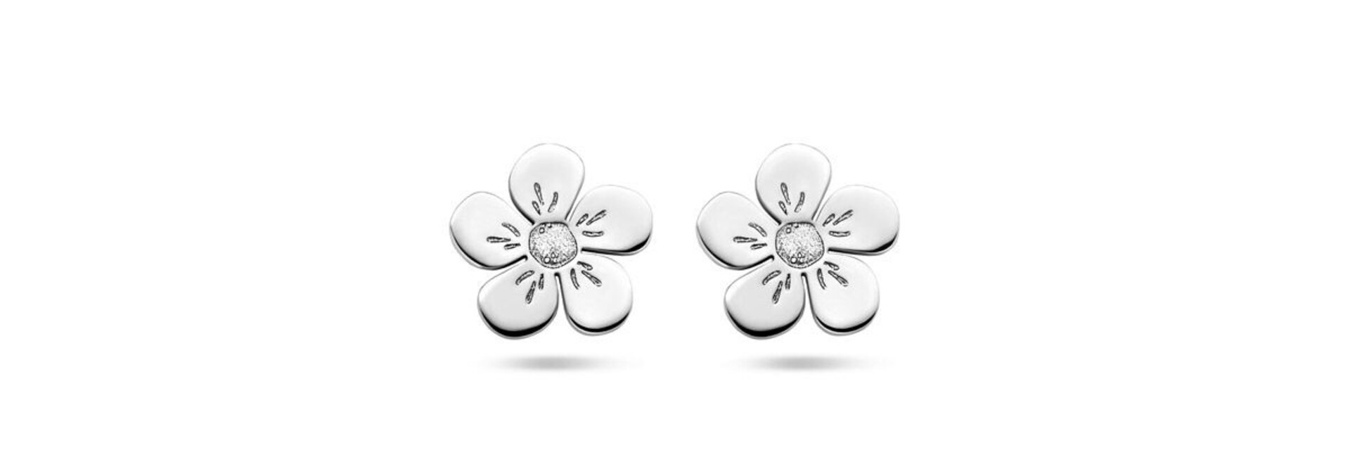 oorknoppen bloem zilver