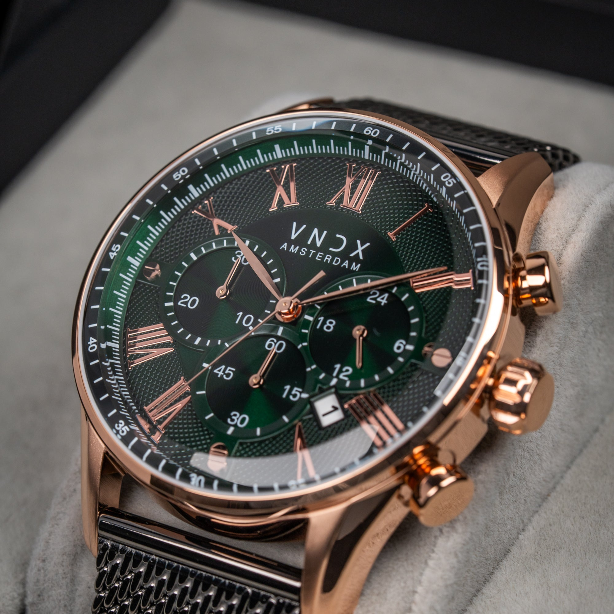 The Chief Rosé Groen Leder Grijs-3